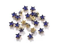 NingPower 50 Pezzi Strass In Vetro A Forma Di Stella Da 10mm, Artificiale Cristallo Gemme A Forma Di Artiglio In Lega, Adatti per Progetti Artistici E Artigianali, Accessori Da Cucire, Blu Scuro