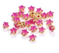 NingPower 50 Pezzi Strass In Vetro A Forma Di Stella Da 10mm, Artificiale Cristallo Gemme Con Artiglio Dorato, Adatti per Progetti Artistici E Artigianali, Accessori Da Cucire, Rosso Rosa