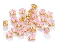 NingPower 50 Pezzi Strass In Vetro A Forma Di Stella Da 10mm, Artificiale Cristallo Gemme Con Artiglio Dorato, Adatti per Progetti Artistici E Artigianali, Accessori Da Cucire, Rosa