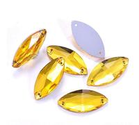 NingPower 96 Pezzi Strass Di Vetro, Artificiale Cristallo Gemme A Retro Piatto Con 2 Fori, Adatti per Progetti Artistici E Artigianali, Accessori Da Cucire, 7mm × 15mm