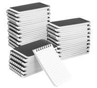 NINGWAAN 50 PCS Small Spiral Lined Notebook, 3x5 inch Mini Top Spiral Pocket Notebooks, Black A7 Memo Notepads for Home, Office, 60 Sheets, 120 Pages