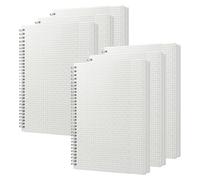 NINGWAAN 6 Pack 8 x 11.3 Inch Squared Journal, A4 Graph Grid Spiral Notebook, 80 Sheets/160 Pages, 80gsm for Daily use and Take Notes