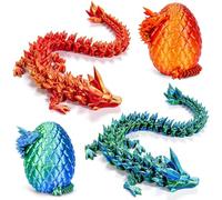NINGYER 2 Pezzi Uovo Di Drago, Realistico Uovo Di Drago Stampato in 3d per Decorazioni per L'ufficio Domestico, Regali Giocattolo (Laser Rosso, Laser Verde)