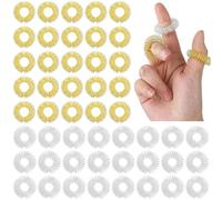 NINGYER 50 Pezzi Acupressure Ring, Anello di Digitopressione Dito per Alleviare Stress e Massaggiare e Stimolare Circolazione Sanguigna (Oro, Argento)