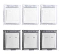 NINGYER 6 Pezzi Copri Presa Elettrica, Copri Presa Elettrica Impermeabile, 11x10cm Trasparente Coperchio Impermeabile Presa per Bagno, Casa, Esterno (2 Colori)