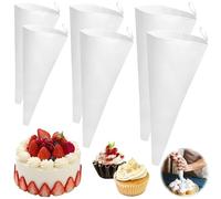 NINGYER 6 Pezzi Saccapoche Professionale, 30/35/40 cm sac a Poche Riutilizzabile, Saccapoche per Decorare Dolci, Torte, Dolci Fatti in Casa (Bianco)