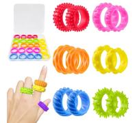 NINGYER Fidget Toys - 24 anelli per bambini, 1,47/1,7 cm, per alleviare l'ansia e alleviare lo stress (due misure)