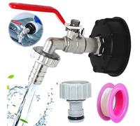 NINGYER Rubinetto per Cisterna 1000 Litri, con Attacco da 1/2 Pollice Rubinetto per Serbatoio da 1000 Litri per IBC Adattatore Rubinetto, Giardino Industria