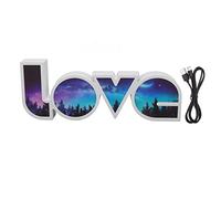 NinGYiYan Luce notturna lettere d'amore, design esclusivo, calda atmosfera romantica, funzionamento tramite USB o batteria, per la decorazione dell'anniversario di matrimonio (Foresta)