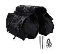 NinGYiYan, per bici, sacca da sella pieghevole di grande capacità, borsa a portabicchiere posteriore, ideale per viaggiare e pendolarismo (Nero)