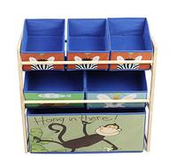 NinGYiYan, per il design degli animali da cartone animato blu, per i bambini porta e scaffale per giocattoli in legno, soluzione di stoccaggio di alta qualità per i giocattoli per