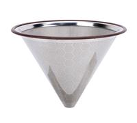 NinGYiYan Pour Over Coffee Gocciolatore, per filtro del caffè in acciaio inossidabile, cono in metallo riutilizzabile senza carta, con anello in gomma, per 1-3 tazze
