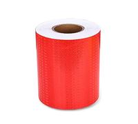 NINHFTDROU Nastro riflettente fluorescente Adesivi di avvertimento autoadesivi con nastro riflettente in PVC ad alta visibilità for esterni, 20 cm x 45 m, multicolore(Red)
