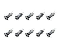 Niniang 10pcs 1/4 Pollici Cromo Cilindro Encastro Jack per Chitarra Basso Elettrico