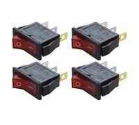 Niniang 4 x interruttore a bilanciere ON OFF bipolare 28 x 10 mm, 250 V 15 A, rosso a 3 terminali