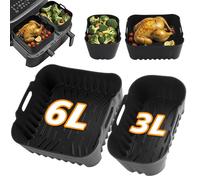 Ninipie 2 Pezzi Accessori Friggitrice ad Aria, per Philips NA350/00 Air Fryer 9L(6L/3L), Stampi Silicone per Friggitrice ad Aria, Contenitori per Friggitrice ad Aria, Accessori per Philips 3000/5000