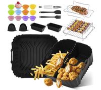 Ninipie 29 Pezzi Accessori per Friggitrice ad Aria Stampo Silicone, Teglia per Friggitrice ad Aria Cosori 5,5/6L, Accessori Friggitrice ad Aria Russell Hobbs 8L, Cecotec 6L, Accessori Airfryer Philips