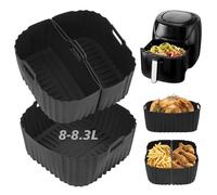 Ninipie 3 Pezzi Contenitore Silicone Accessori Friggitrice ad Aria per Russell Hobbs Air Fryer xxL 8L, Riutilizzabile Teglia Cestello Silicone Accessori per Airfryer Russell Hobbs 8L SatisFry 27170-56