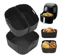 Ninipie 3 Pezzi Contenitore Silicone Accessori Friggitrice ad Aria per Russell Hobbs Air Fryer xxL 8L, Riutilizzabile Teglia Cestello Silicone Accessori per Airfryer Russell Hobbs 8L SatisFry 27170-56