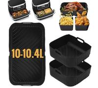 Ninipie Accessori Friggitrice ad Aria per Cosori TwinFry Friggitrice ad Aria 10 L, 3 Pezzi Riutilizzabile Teglie in Silicone Liners Air Fryer per Ninja Foodi FlexDrawer AF500EU/AF500EUCP 10,4 L