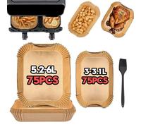 Ninipie di Carta Forno per Friggitrice ad Aria Philips 3000 Series 6L/3L, Contenitori per Friggitrice ad Aria Philips Airfryer Serie 3000, Accessori Friggitrice ad Aria Cecotec 5.5L/3.5L(150 Pezzi)