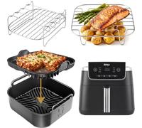 Ninja AF140UK - Accessori per friggitrice ad aria | Fodera Airflow Pro™ + Flexbase™ + 2 rack Stack & Cook™ + 4 spiedini | Flusso d'aria dual-mode e cottura a superficie piana | by iStock Kitchen