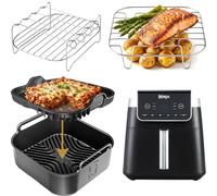 Ninja AF180UK - Accessori per friggitrice ad aria | Fodera Airflow Pro™ + Flexbase™ + 2 rack Stack & Cook™ + 4 spiedini | Flusso d'aria dual-mode e cottura a superficie piana | by iStock Kitchen
