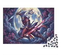 Ninja al Chiaro di Luna Puzzle 1000 Pezzi,Gioco Educativo,Cartone Di Qualità,dai 14 Anni,Adulti E Ragazzi,Sfida Impossibile,Decorazione Casa,Idea Regalo,Antistress 38x26cm