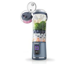 Ninja Blast, Mini Frullatore Portatile e Tritaghiaccio, 530ml, Blu Denim | BC151EUNV, Coperchio e Beccuccio, Piccolo Frullatore Senza Fili, Ricaricabile, Frullati, Smothie, Trita la Frutta Congelata