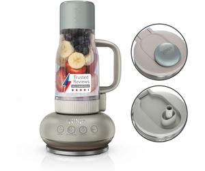 Ninja BlendBoss Blender con bicchiere portatile, frullatore personale con bicchiere da viaggio rimovibile, 3 modalità preimpostate automaticamente, Stone DB351UKST