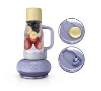 Ninja BlendBoss Frullatore Compatto con Bicchiere Portatile | Frullatore con Bicchiere da Viaggio Rimovibile, 3 Modalità Automatiche Preimpostate, Colore Lilla/Giallo - DB351EUPR