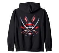 Ninja Bunny Samurai Warrior Cutie Felpa con Cappuccio