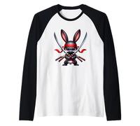 Ninja Bunny Samurai Warrior Cutie Maglia con Maniche Raglan