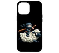 Ninja che cavalca pecore blocco stile personaggio pixel art boy gamer Custodia per iPhone 12 Pro Max