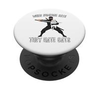 Ninja con gatto quando qualcuno dice che odiano i gatti PopSockets PopGrip Adesivo