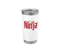 Ninja con stelle che lanciano Bicchiere termico in acciaio inox doppia parete