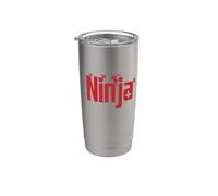 Ninja con stelle che lanciano Bicchiere termico in acciaio inox doppia parete