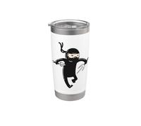 Ninja con un coltello Bicchiere termico in acciaio inox doppia parete
