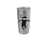 Ninja con un coltello Bicchiere termico in acciaio inox doppia parete