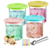 NINJA Creami Deluxe Contenitori 4 Pezzi NINJA Creami Contenitori per NC501 NC500, Accessori Ninja Creami, Accessori per Macchina per Gelato Ninja Creami, Accessori Ninja Creami con Coperchio e