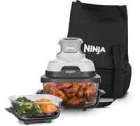 Ninja CRISPi Friggitrice ad aria portatile, 3,8 L e 1,4 L, 4 in 1: frigge, arrostisce, mantiene caldo, dora, design compatto, 2 contenitori in vetro con coperchi, 1700 W, color bianco, FN102EU