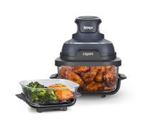 Ninja CRISPi Friggitrice ad Aria Portatile, 3.8L, 4 in 1: Frittura, Cottura Arrosto, Mantiene Cibo Caldo e Croccante, Compatta, 2 Contenitori Vetro Rimovibili, 1700W, Grigio FN101EUGY