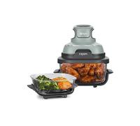 Ninja CRISPi Friggitrice ad Aria Portatile, 3.8L, 4 in 1: Frittura, Cottura Arrosto, Mantiene Cibo Caldo e Croccante, Compatta, 2 Contenitori Vetro Rimovibili, 1700W, Verde FN101EUSG