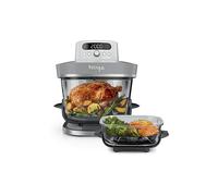 Ninja CRISPi PRO XL Friggitrice ad aria in vetro, 5 programmi di cottura preimpostati, include contenitori in vetro CleanCrisp da 5,7 L e 2,3 L e coperchi, oro chiaro AS090EUSD