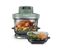 Ninja CRISPi PRO XL Friggitrice ad aria in vetro, 5 programmi di cottura preimpostati, include contenitori in vetro CleanCrisp da 5,7 L e 2,3 L e coperchi, verde muschio AS090EUGN