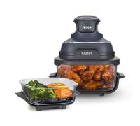 Ninja CRISPi Friggitrice ad Aria Portatile, 3.8L, 4 in 1: Frittura, Cottura Arrosto, Mantiene Cibo Caldo e Croccante, Compatta, 2 Contenitori Vetro Rimovibili, 1700W, Grigio FN101EUGY