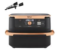 Ninja Foodi FlexDrawer, Friggitrice ad Aria, Doppia Zona, Separatore Rimovibile, Cassetto da 10.4L, 7 in 1, Componenti Antiaderenti Lavabili in Lavastoviglie, Nero/Rame, AF500EUCP