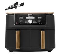 Ninja Foodi Max Dual Zone Friggitrice ad Aria, 2 Cestelli Antiaderenti, 9.5L, 6 in 1, Massima Croccantezza, Senza Olio, Cottura Arrosto, al Forno, Essicazione, 8 Porzioni, Rame/Nero, AF400EUCP