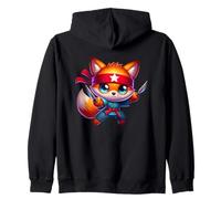 Ninja Fox Star Red Fascia Karate Felpa con Cappuccio