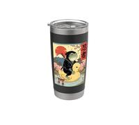 Ninja Frog equitazione anatra, Ukiyo-e giapponese, Monte Fuji Sakura Bicchiere termico in acciaio inox doppia parete